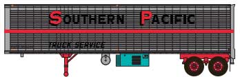 40' Corrugated Reefer Trailer - Assembled -- Southern Pacific #500044 (silver, red, black; Billboard Lettering)