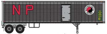 40' Corrugated Van Trailer with Side Door - Assembled -- Northern Pacific #20469 (silver, red, black, white; Large NP)