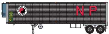 40' Corrugated Reefer Trailer - Assembled -- Northern Pacific #50478 (silver, red, black, white; Large NP)