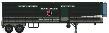 40' Corrugated Van Trailer with Side Door - Assembled -- Northern Pacific (No Number, green)