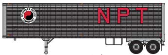 40' Corrugated Van Trailer - Assembled -- Northern Pacific Transport #701460 (silver, red, black, white; Large NPT)