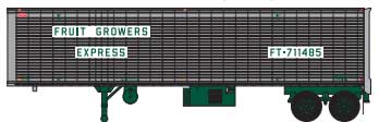 40' Corrugated Reefer Trailer - Assembled -- Fruit Growers Express #711567 (silver, green, white)