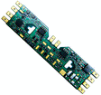 A4X 1.3 Amp, 4-Function DCC Decoder - Control Only -- Fits PROTO, Atlas, Athearn, Bachmann, Kato, Etc. - 2.860 x .680 x .145"