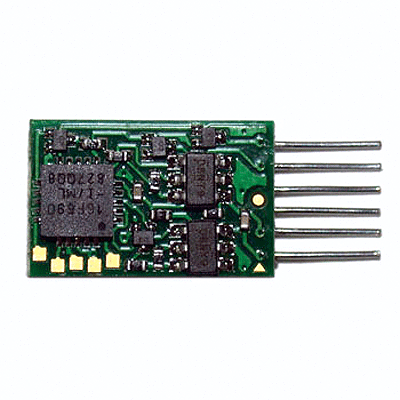 EUN651 2-Function Plug-In DCC Decoder -- For Diesels w/6-Pin Inline Socket - .345 x .545 x .115"  8.76 x 13.84 x 2.9