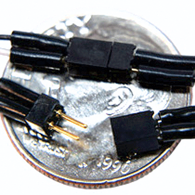 2-Pin Mini Connector Set (1 Male, 1 Female) -- .12 x .085 x .243" with 7" Attached Wires