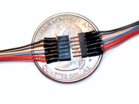 6-Pin 2 x 3 Array Mini Connector Set (1 Male, 1 Female) -- .165 x .119 x .465" w/6"  Orange, Gray, Red, Black, Yellow, Blue 32-Gauge