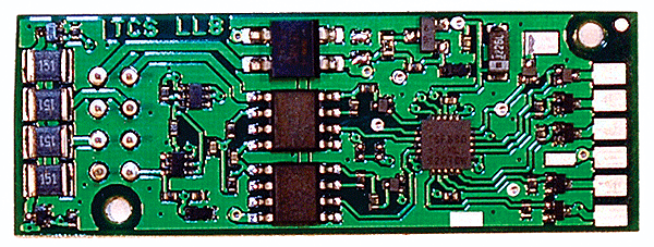LL8 DCC 6-Function Decoder - Control Only -- Fits PROTO 2000 Locomotives - .71 x 1.89 x .14"  18.03 x 48.01 x 3.56mm