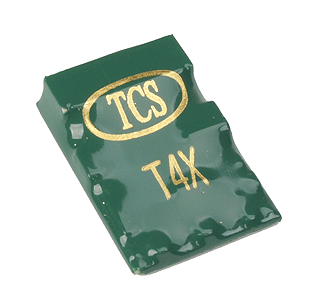 T4XA 4-Function DCC Decoder - Control Only -- No Harness, Use 9-Pin JST Male (Not Included) - .661 x .969 x .217"