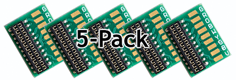 DCC Decoder Socket -- 21-HW-5PACK Circuit Board w/NEM21 Socket & Soldering Pads pkg(5)