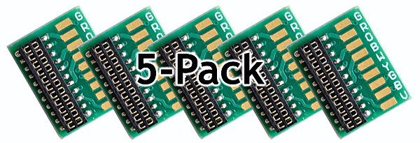 DCC Decoder Socket -- 21-HW-5PACK Circuit Board w/NEM21 Socket & Soldering Pads pkg(5)