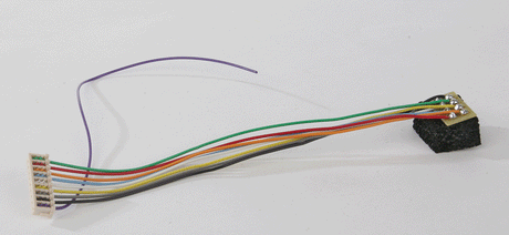 DCC Decoder Harness -- T-3.5"R NMRA 8-Pin Plug Rotated 180 Degrees, 3.5" 8.89cm Wires T Series Ha