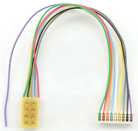 DCC Decoder Harness -- T-3.5"-UK NMRA 8-Pin Plug Rotated 90 Degrees, 3.5" 8.89cm Wires T Series H