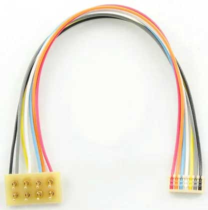 DCC Decoder Harness -- MC-3.5"R NMRA 8-Pin Plug Rotated 180 Degrees, 3.5" 8.89cm f/MC Series Deco