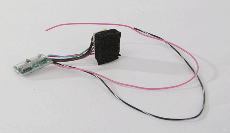 FL4P-1" Function-Only Decoder -- 4 Lighting Functions, w/1" 2.5cm Harness, NMRA 8-Pin Plug .585 x .36 x .115