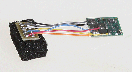 M1P-1" 1 Amp, 2 Function DCC Decoder - Control Only -- With 1" 2.5cm Harness, NMRA 8-Pin Plug