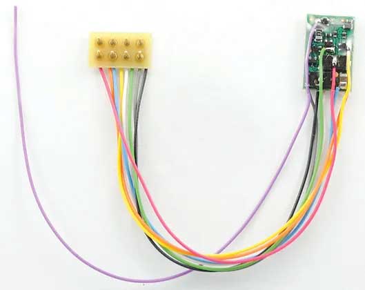 M4P-3.5" R 1 Amp, 4 Function DCC Decoder - Control Only -- With 3.5"  8.89cm Harness, NMRA 8-Pin Plug, Plug in Reverse Orientation