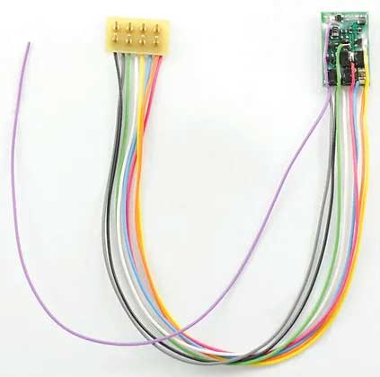 M4P-5" 1 Amp, 4 Function DCC Decoder - Control Only -- With 5"  12.7cm Harness, NMRA 8-Pin Plug