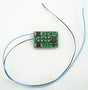 DP2X-UK-KA 2-Function Direct Plug DCC Decoder w/Keep Alive Wires - Control Onl -- 90 Degree 8-Pin Plug w/Extra blue, black/white Wires .37 x .59 x .11"