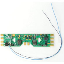 A4X-KA 4-Function Drop-In DCC Decoder w/TCS Keep Alive Wires - Control Only -- With Extra blue, black/white Wires Fits Atlas & Others w/Tab-Connections