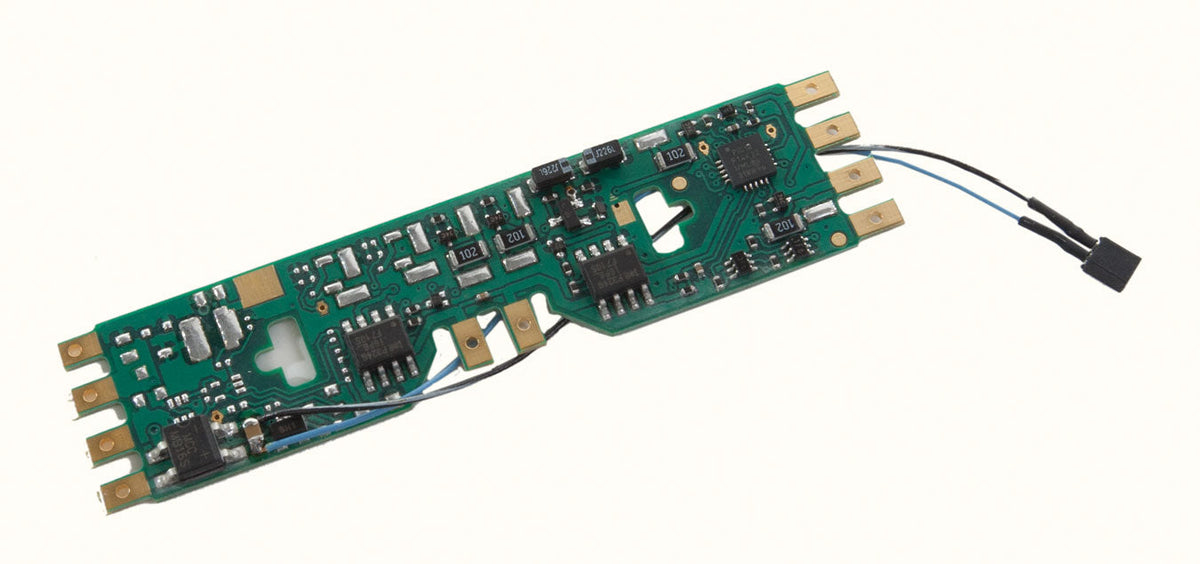 A4X-KAC 4-Function Drop-In DCC Decoder w/TCS Keep Alive Wires - Control Only -- With 2-Pin Connector for KA Unit Fits Atlas & Others w/Tab-Connections