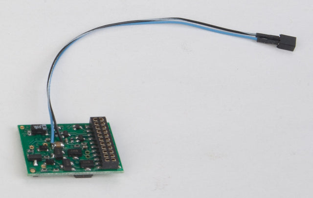 EU621-KAC 6-Function DCC Decoder w/TCS Keep Alive Wires - Control Only -- 21-Pin With 2-Pin Connector for KA Unit .8 x .6 x .19” 20.2 x 15.6 x 4.7mm