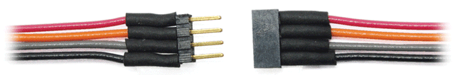 4-Pin Micro Connector -- .122 x .59 x .177" with 6" Wire Leads