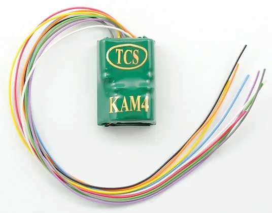KAM4 4-Function Wired DCC Decoder w/Built-In Keep-Alive(TM) -- .945 x 0.66 x 0.33"  3.34 x 2.4 x .838cm