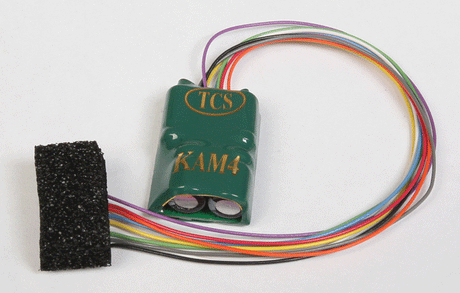 KAM4P-LH 4-Function Wired DCC Decoder w/Built-In Keep-Alive(TM) -- 8-Pin Plug on 5"  12.7cm Harness, .945 x 0.66 x 0.33"  3.34 x 2.4 x .838cm