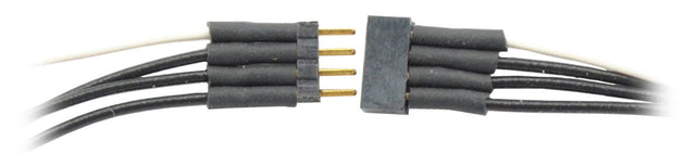 Micro Connector Set (1 Male, 1 Female) -- 4-Pin Linear Array w/6" 32-Gauge Wires (3 black, 1 white) .122 x .059 x .17