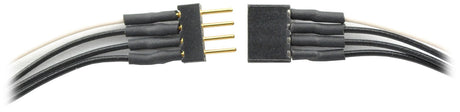 Mini Connector Set (1 Male, 1 Female) -- 4-Pin Linear Array w/6" 32 Gauge Wires (3 black, 1 white) .214 x .083 x .24