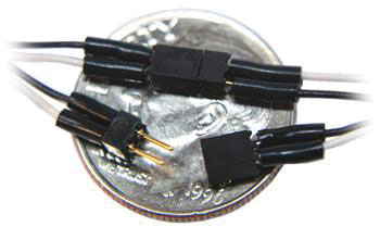 2-Pin Mini Connector -- With 6"  15.2cm Purple Wires .12 x .085 x .243"