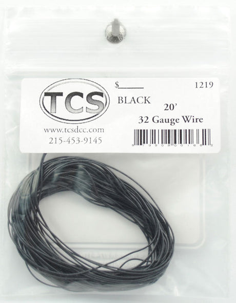 32 Gauge Wire 10' 3.05m Roll -- Black w/White Stripe