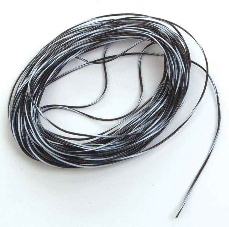 32 Gauge Wire 20' 6.1m Roll -- Black w/White Stripe