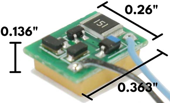 KA-N1 Keep-Alive for N Scale Decoders -- .260 x .363 x .136"  6.6 x 9.2 x 3.5mm-2