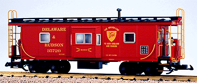 Bay Window Caboose -- Delaware & Hudson (red, black)