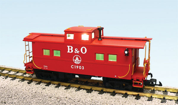 Ultimate Series Center-Cupola Steel Caboose w/Lights & Smoke - Ready to Run -- Baltimore & Ohio (red)