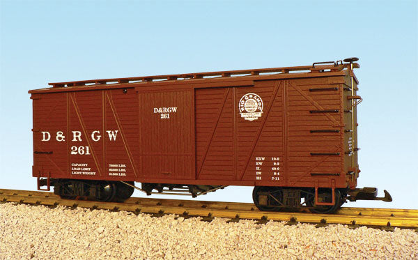 Single-Sheathed Outside-Braced Boxcar -- Denver & Rio Grande Western