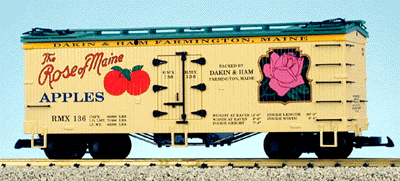 "American Series"(R) Refrigerator Cars -- Rose of Maine Apples (white, green)