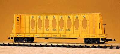 Centerbeam Flatcar -- Chessie (yellow)