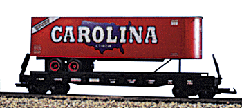 Steel Flatcar with Load - Ready-to-Run -- United States Marine Corps #G0152 (Sherman Dozer, green)