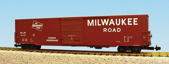 Ultimate Series 60' Steel Single-Door Boxcar w/Cushioned Coupler - Ready to Ru -- Milwaukee Road (Boxcar Red, Large Lettering & Logo)