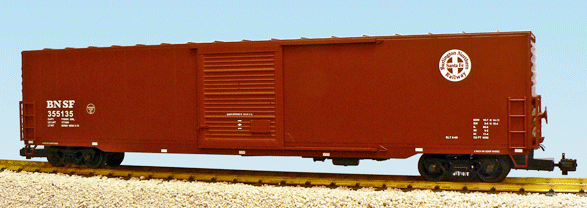 Ultimate Series 60' Steel Single-Door Boxcar w/Cushioned Coupler - Ready to Ru -- Burlington Northern & Santa Fe (Mineral Brown, Circle/Cross Logo)