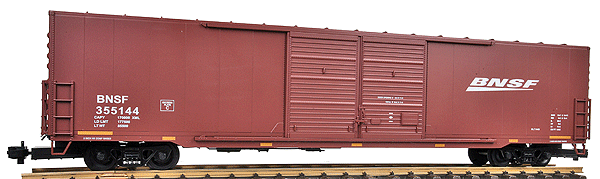 Ultimate Series 60' Steel Double-Door Boxcar w/Cushioned Coupler - Ready to Ru -- BNSF Railway (Mineral Brown, Wedge Logo)