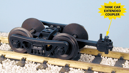 Diecast Freight Car Truck w/36" Wheels -- With Tank Car Coupler