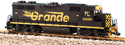 EMD GP38-2 - Standard DC -- Denver & Rio Grande Western (black & orange w/speed lettering)