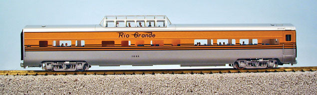 Corrugated Aluminum Vista Dome Lighted w/Full Interior & Figures -- Denver & Rio Grande Western #1 Ski Train #1248 (yellow, silver)