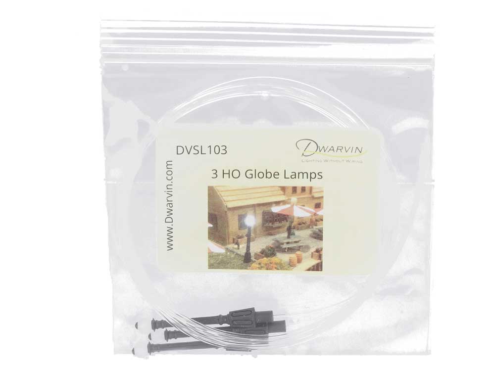 DVSL103BL Fiber-Lit Globe Street Lamps -- Black pkg(3)-3