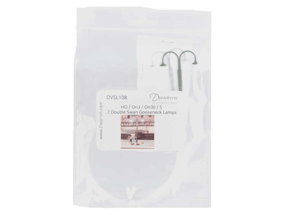 DVSL108 Fiber-Lit Double Swan/Goose Neck Lamps -- pkg(2)-2