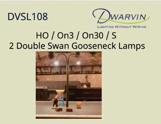 DVSL108 Fiber-Lit Double Swan/Goose Neck Lamps -- pkg(2)-4