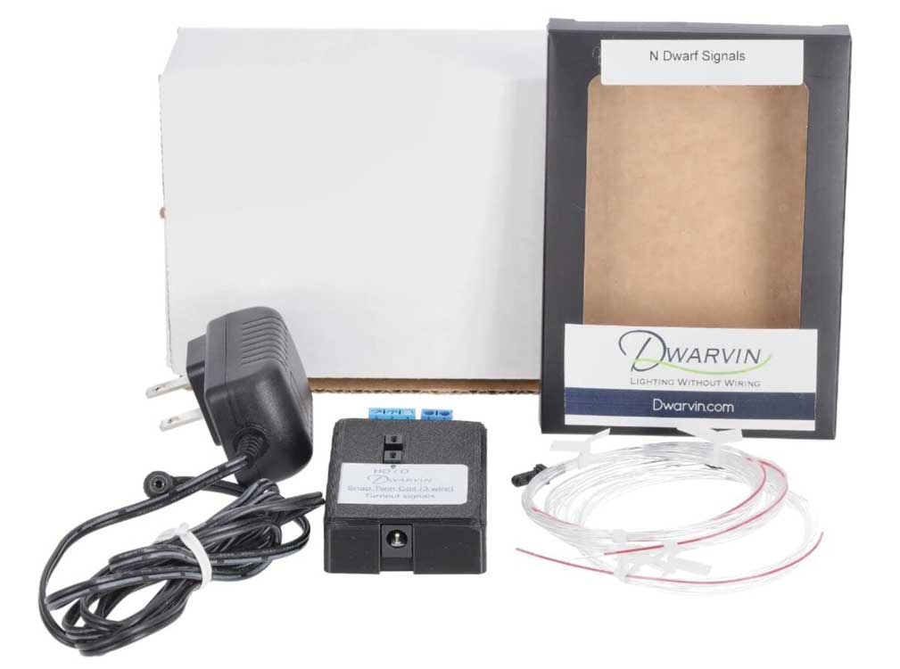 DVTSTC3-2 Turnout Signal Snap Twin Coil 3-Wire Switch Machine -- Kit Includes 3 Dwarf Signals, Controller, Power Supply-1